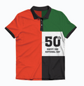 National Day theme UAE Flag colors - red, white and black polo shirts