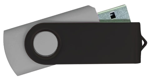  Swivel USB Flash Drives - Black / Color combination